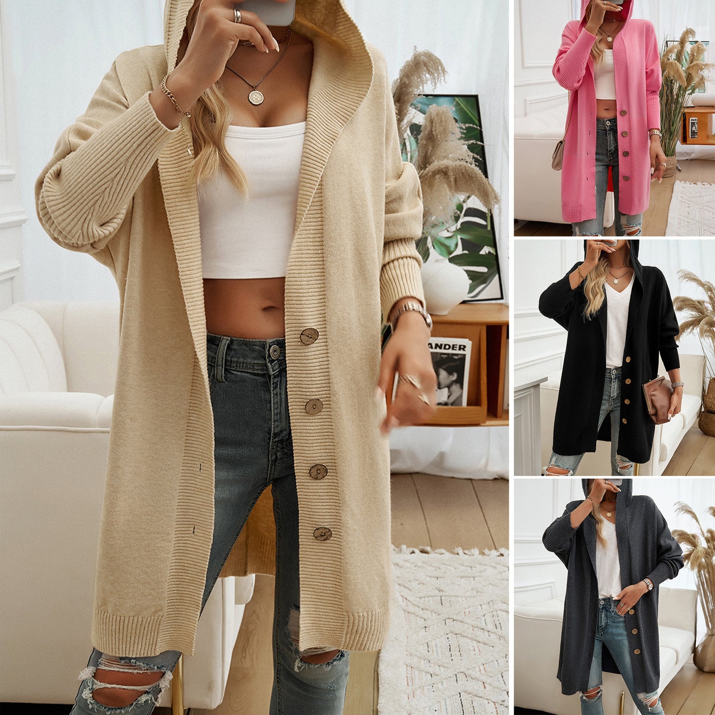 Women's Casual Hooded Cardigan