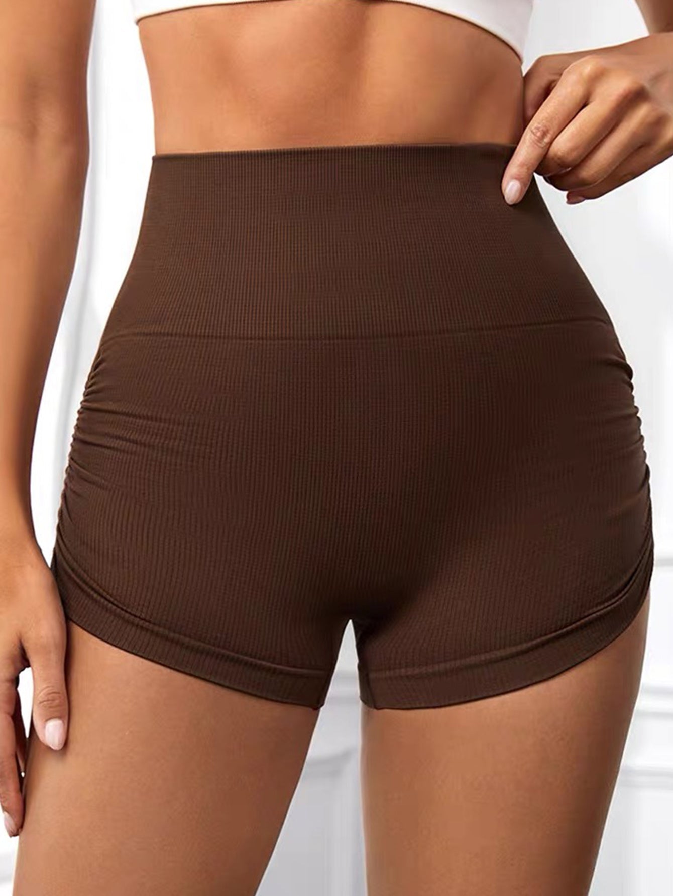 2 Pack Women's seamless Scrunch Workout Shorts