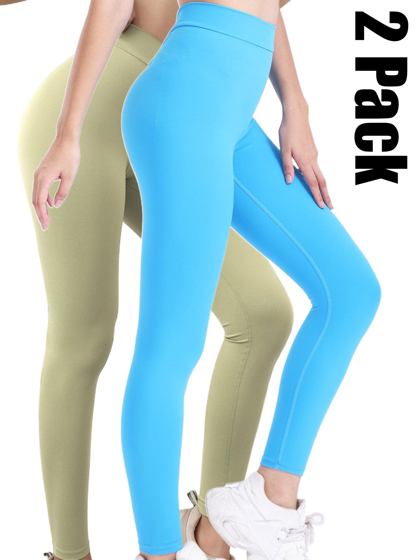 2 Pack High Waisted,Tummy Control Leggings For Women