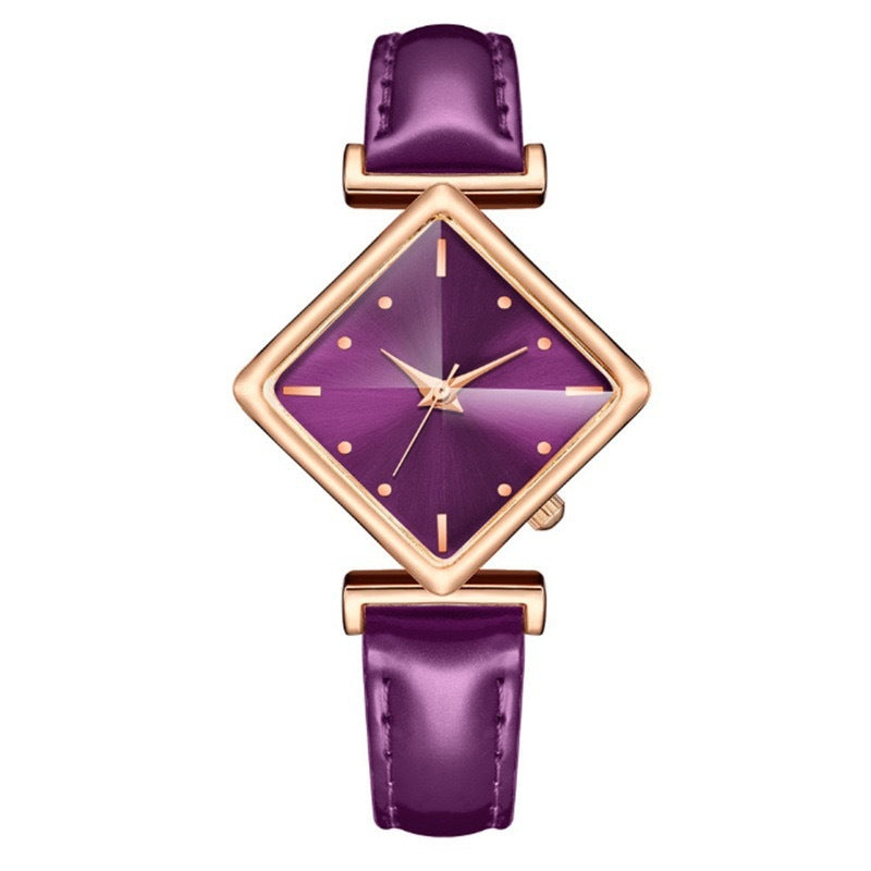 Elegant Diamond Dial Thin Strap Women's Watch