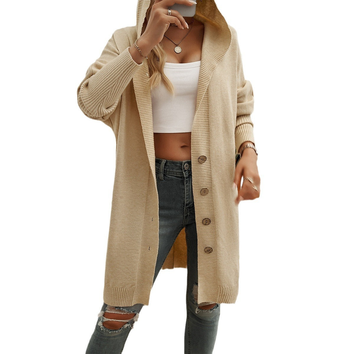 Women's Casual Hooded Cardigan