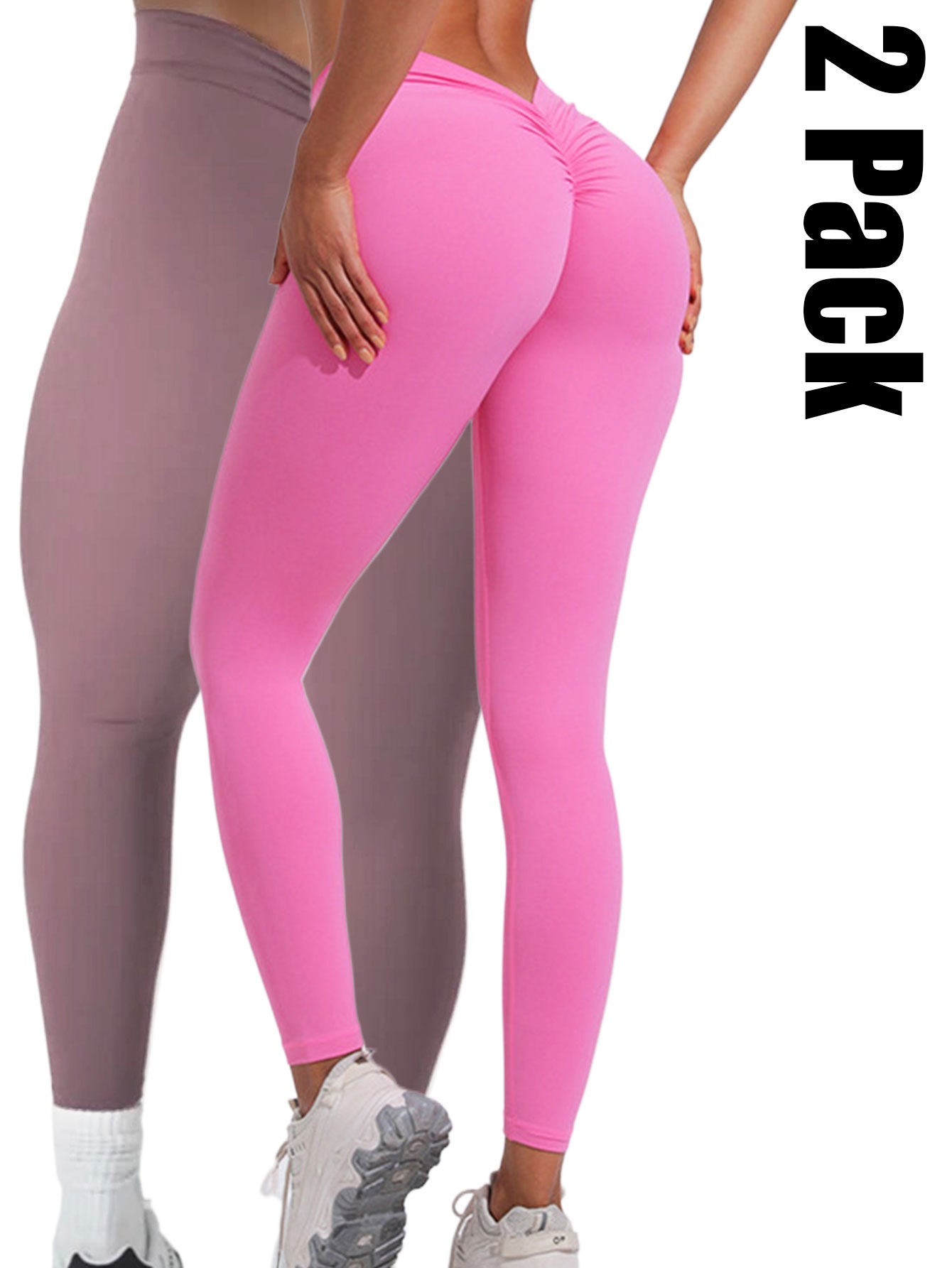 2 Pack High Waisted,Tummy Control Leggings For Women