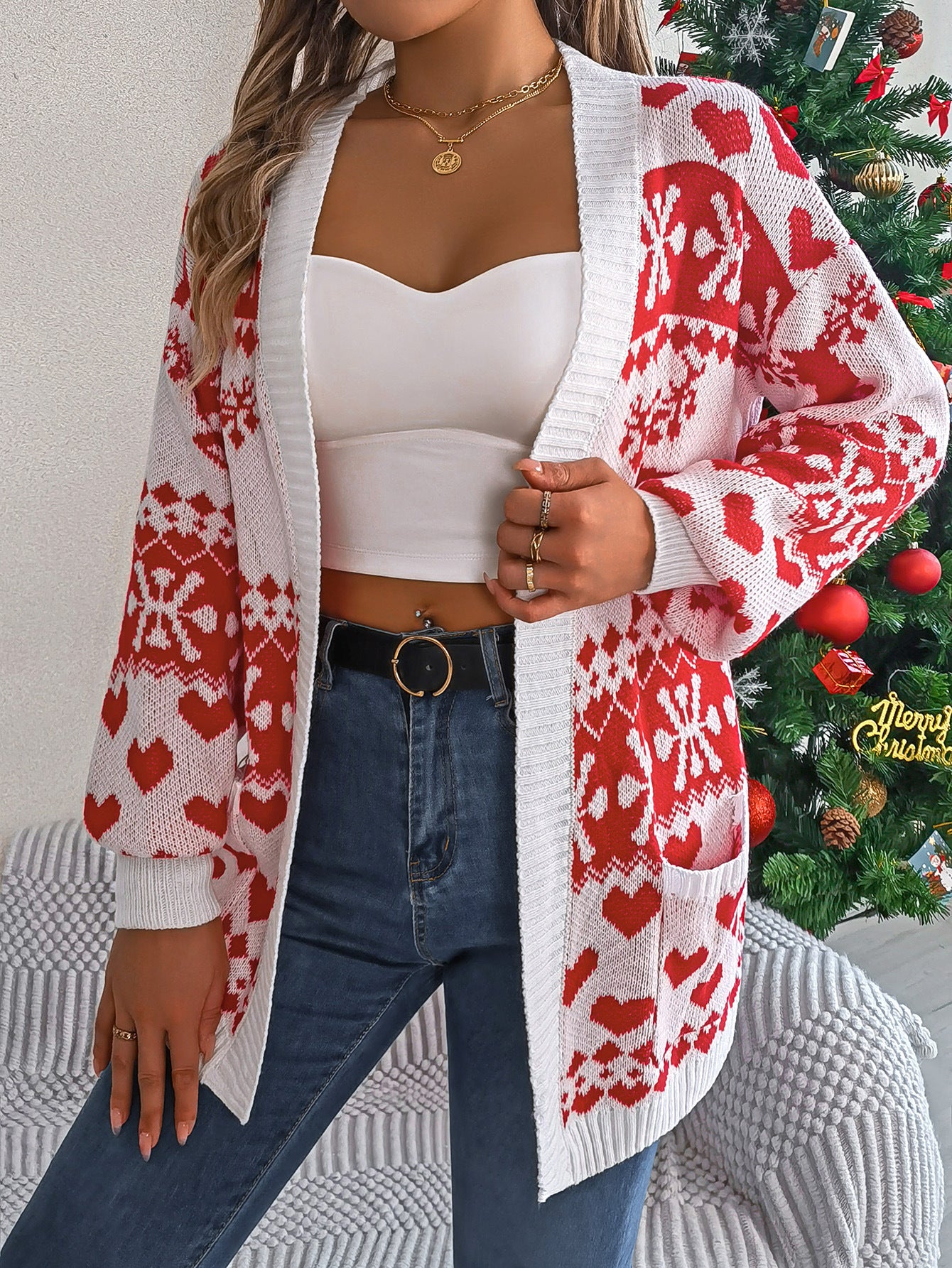 Women's Xmas Sweaters with Pockets