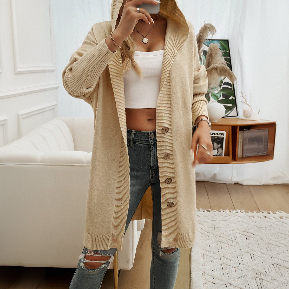 Women's Casual Hooded Cardigan