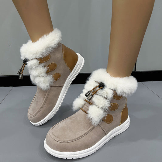 Fashion Suede Fleece Snow Boots